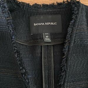 Banana Republic casual blazer.  Blue and black. Size 4 petite